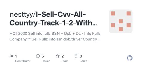 GitHub Nesttyy I Sell Cvv All Country Track 1 2 With Pin Paypal Bank