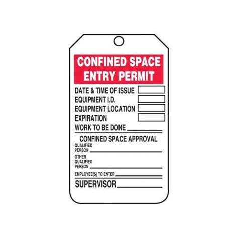 Buy Accuform TCS CTP Status Safety Tag Confined Space Entry Permit Mega Depot