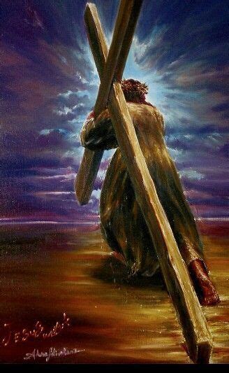 Jesus Carrying The Cross Prophetic Art Painting Images Du Christ