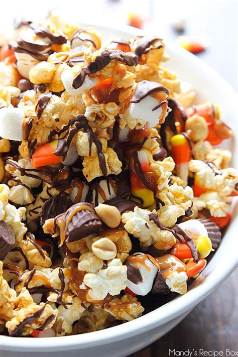 Caramel Popcorn Snack Mix Mandys Recipe Box Recipe Popcorn