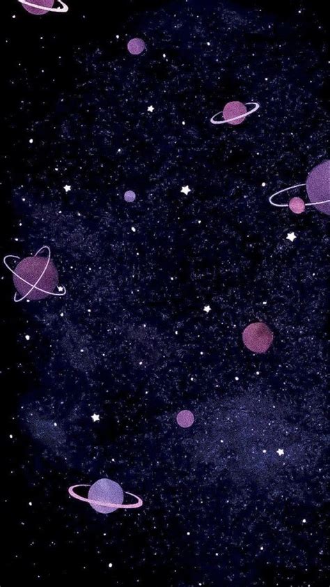 Hd aesthetic wallpapers and backgrounds you'll see and more. cartoon-image-of-different-planets-and-stars-on-dark ...