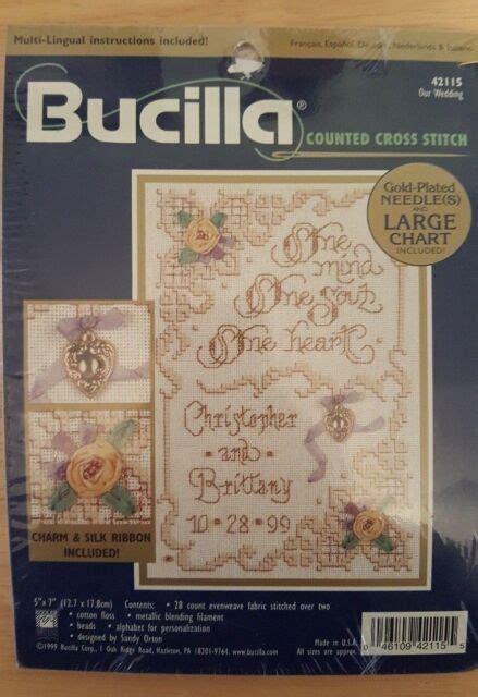 New Bucilla Counted Cross Stitch Kit 42115 Our Wedding Ebay