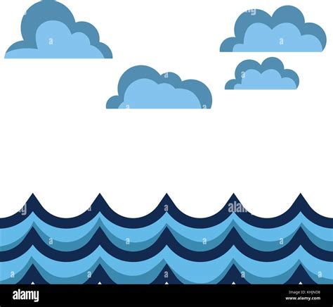 Clouds In The Sky With Natural Ocean Waves Stock Vector Image And Art Alamy