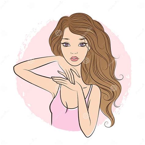 Vector Beautiful Woman With Long Hair Stock Vector Illustration Of Hair Concept 54746966