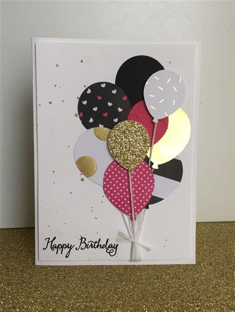 Happy Birthday Balloon Card • Whisper White Base 5 34 X 8 14