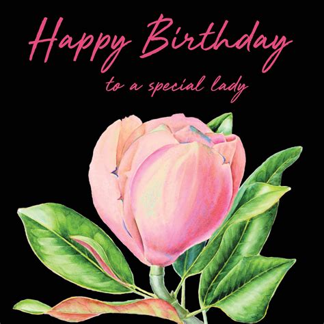 Birthday Card Happy Birthday To A Special Lady Pink Etsy