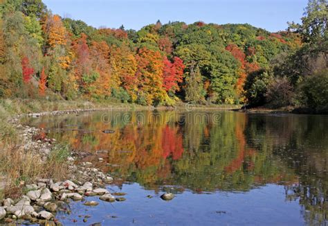 Grand River Autumn Morning Stock Photo Image Of Reflect 172697078