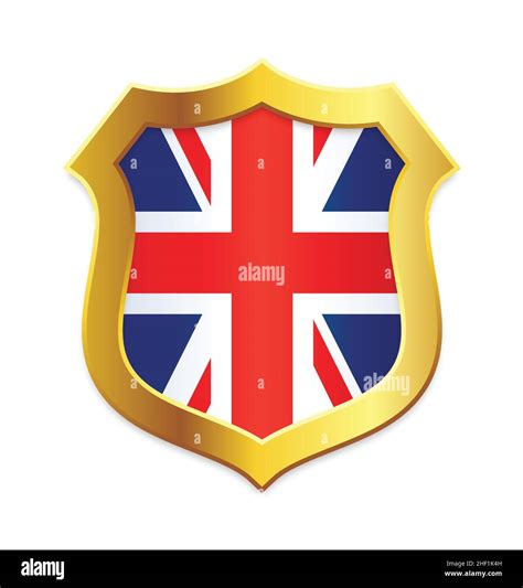 Shield Shape With Gold Edge With Uk United Kingdom English Great
