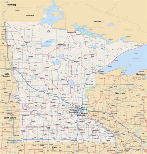 Mn County Map With Roads