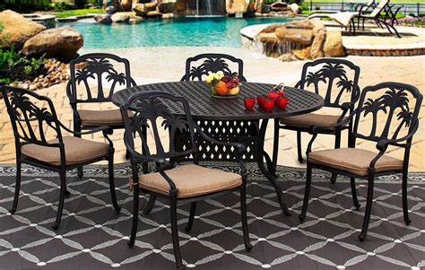 Maybe you would like to learn more about one of these? Palm Tree Outdoor Patio 7pc Set 60 Inch Round Dining Table ...