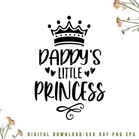 daddy s little princess svg princess svg girls svg etsy