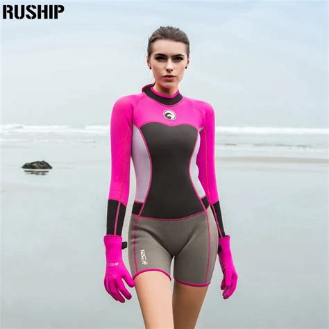 Hisea 15mm Women Neoprene Wetsuit Elastic Colour Surf Diving Equipment