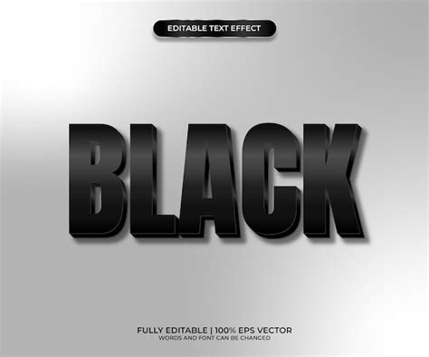 Premium Vector Black Bold 3d Editable Text Effect