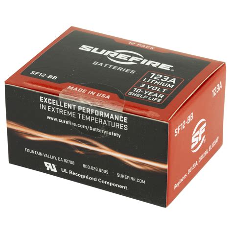 SureFire SF12-BB Box of 12 SureFire 123A Lithium Batteries-