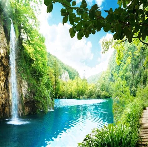 Nature Waterfall Nature Background For Zoom Amazon Com 7x5ft Pretty