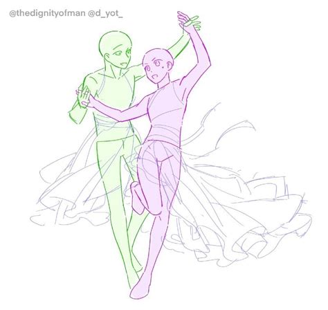 A Drawing Of Two People Dancing Together With One Holding The Others