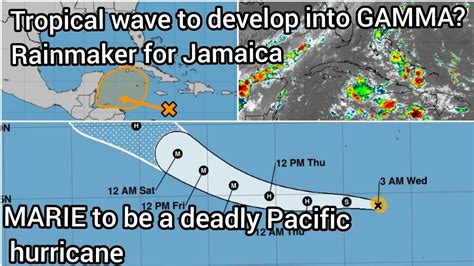 potential tropical storm gamma to form in the caribbean t s marie to be a deadly hurricane