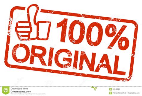 Red stamp 100% ORIGINAL stock vector. Image of mark, button - 55942390