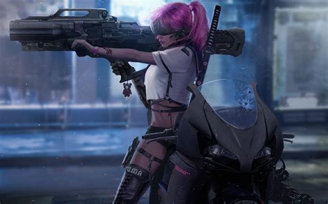 2560x1600 Cyberpunk Biker Girl 2560x1600 Resolution Hd 4k Wallpapers