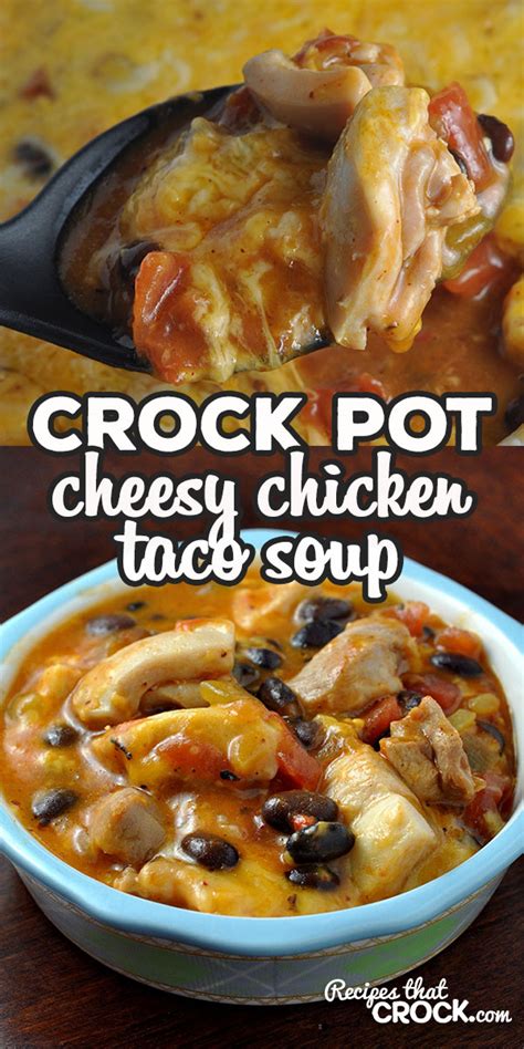 (nutrition information is calculated using an ingredient database and should be considered an estimate.) this is an easy crockpot taco soup made with lean ground beef or. Crock Pot Cheesy Chicken Taco Soup - Recipes That Crock!
