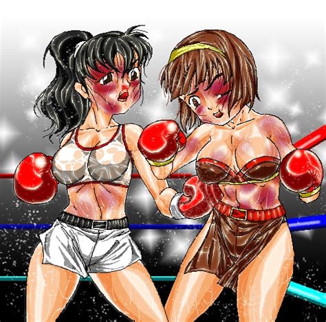 Rule 34 2girls Arena Black Hair Blood Boxer Boxing Boxing Gloves