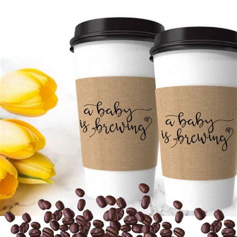 Baby Shower Coffee Sleeve Stamp A Baby Is Brewing Stamp Coffee Baby