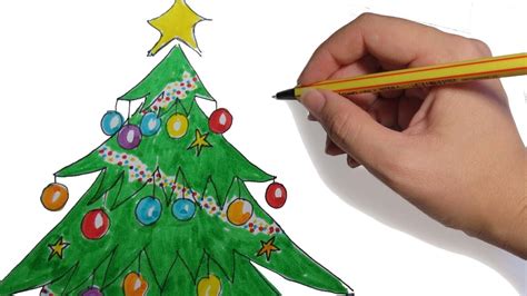 Como Dibujar Un Arbol De Navidad Facil Paso A Paso Para Niños Youtube