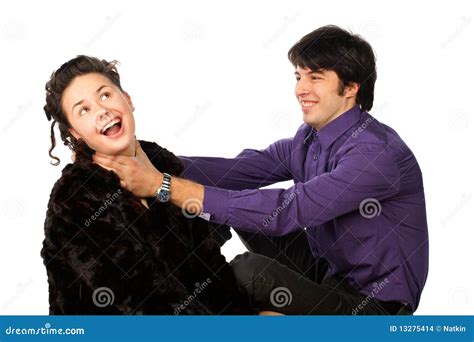 Woman Strangling Man Stock Photography 93297782
