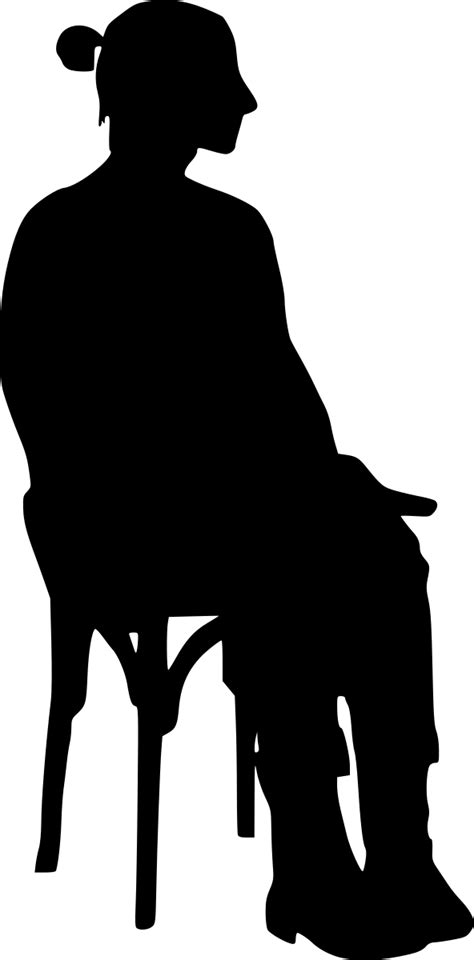 Silhouette Woman Sitting On Chair