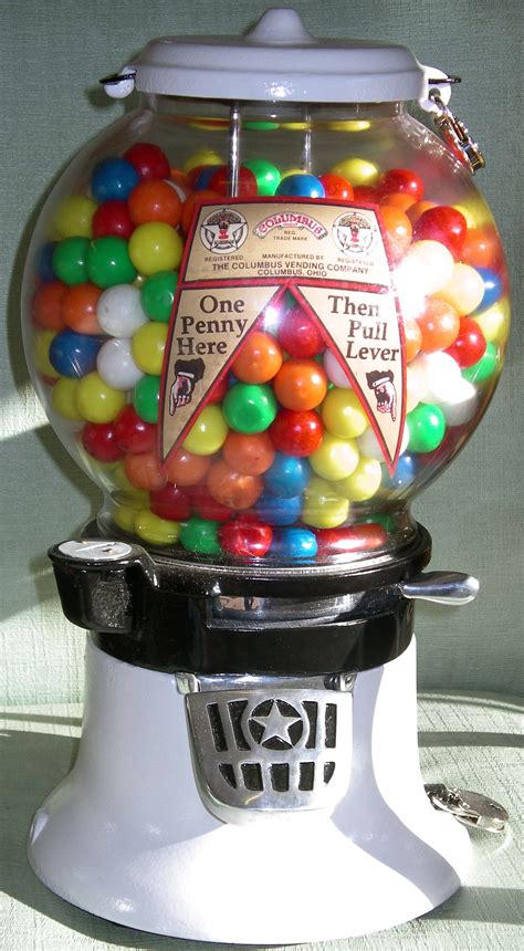 1930 S Columbus White Gumball Machine GUMBALLS And Other Vintage