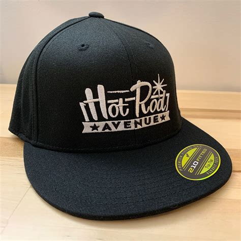 Hot Rod Avenue Blacksilver Vintage Logo Flatbill Hats Lxl Low Label