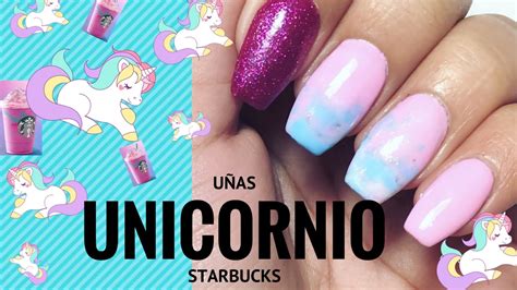 Hada montando un unicornio que cabalga sobre el arco iris. Diseño de uñas unicornio Starbucks - YouTube
