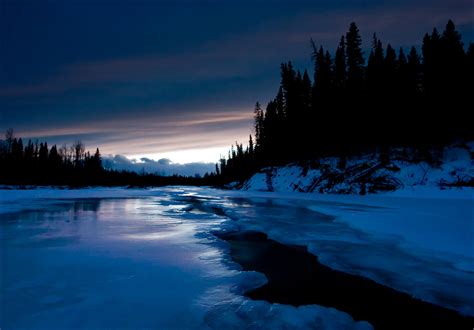 A Winter Scene Sunset On The Elbow River Christopher Martin Photography