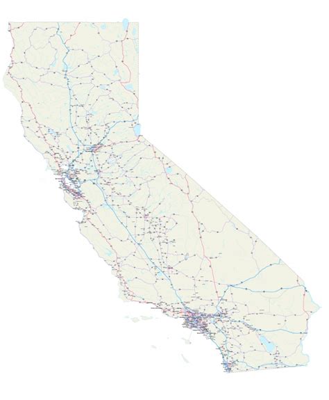 California Interstate Highway Map Stock Vector Illustration Of