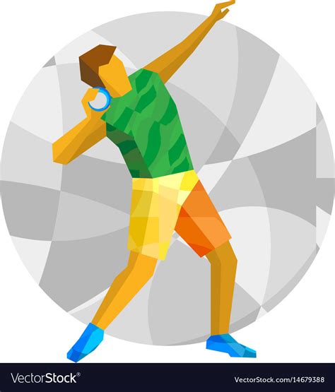 Shot Put The With Abstract Patterns Royalty Free Vector