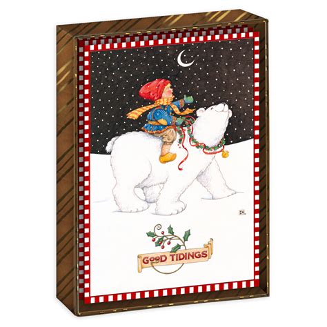 Bird On Snowy Berry Branch Boxed Christmas Greeting Cards ...
