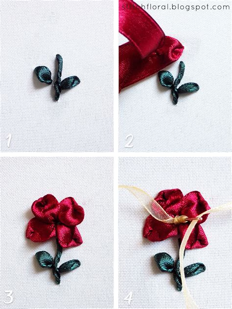 5 basic stitches for ribbon embroidery - Stitch Floral
