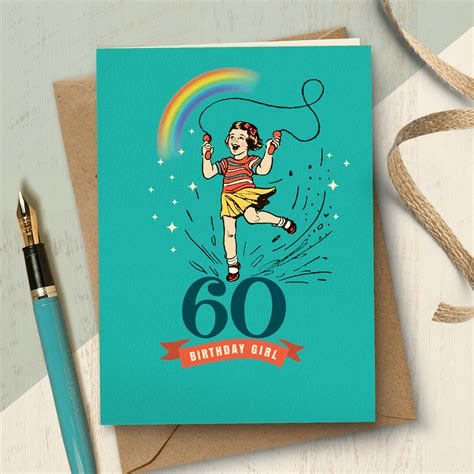 60th Milestone Birthday Girl Card The Typecast Gallery
