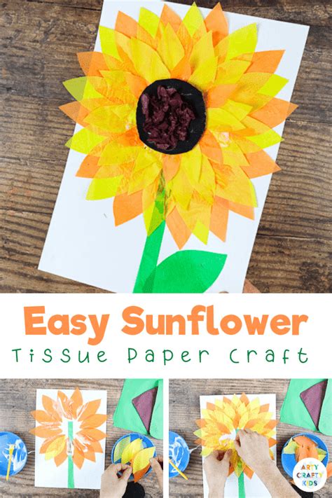 Easy Tissue Paper Sunflower Craft Arty Crafty Kids