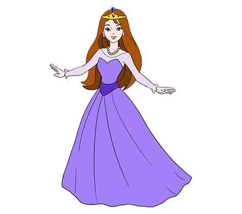 How To Draw A Cartoon Princess Easy Drawing Guides
