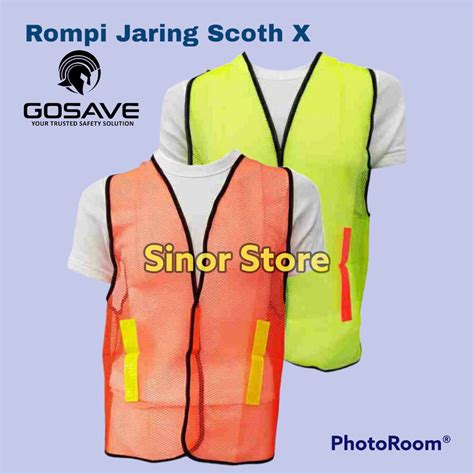 Jual Rompi Jaring Orange Rompi Jala Proyek Safety Vest Polyster Scot