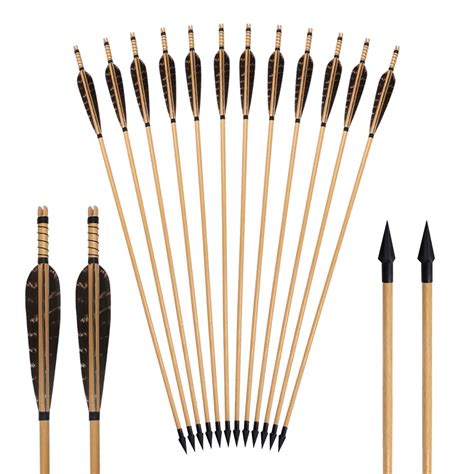 2019 Archery Wood Arrows Target Natural Turkey Feather Fletching With