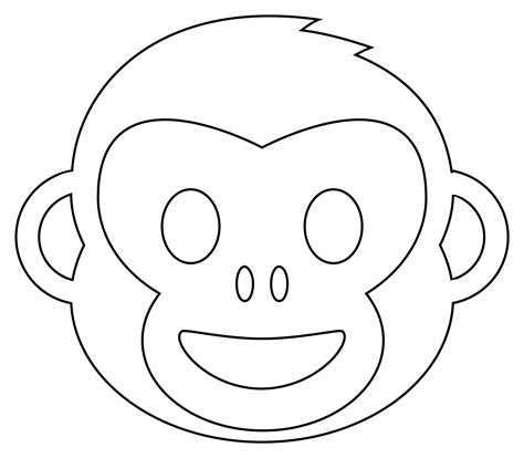 Monkey Face Coloring Page Colouringpages