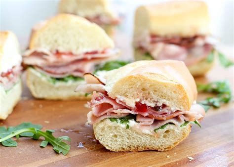 creamy goat cheese spicy jam salty ham and peppery arugula are combined in the best ham