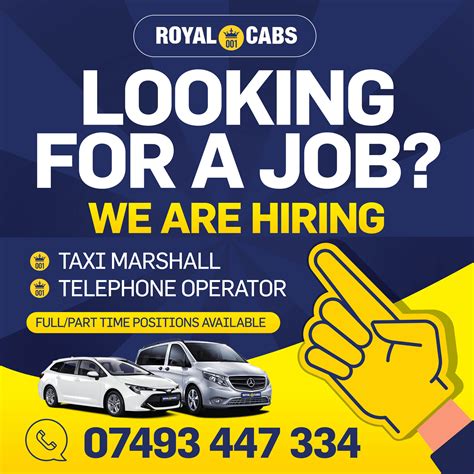 001 ROYAL CABS - WE ARE HIRING!! 🚖💙💛 We have part and full...