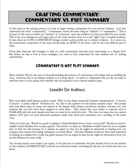 examples of commentary