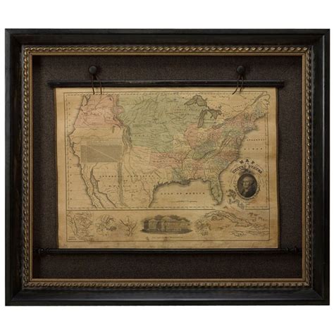 Framed 1826 First Edition Wall Map Of United States United States Map