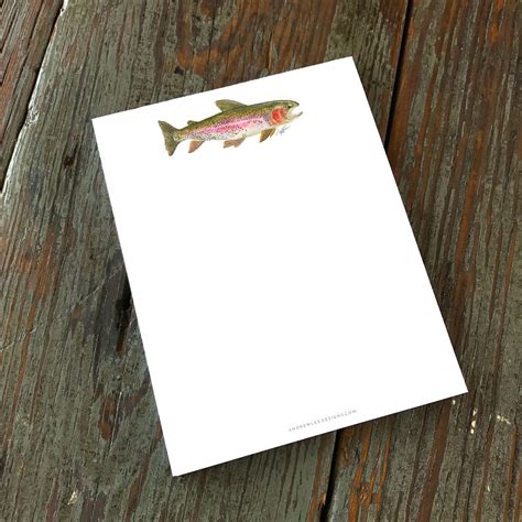 Note Pad Rainbow Trout Andrew Lee Design