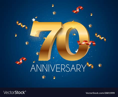 Template Logo 70 Years Anniversary Royalty Free Vector Image