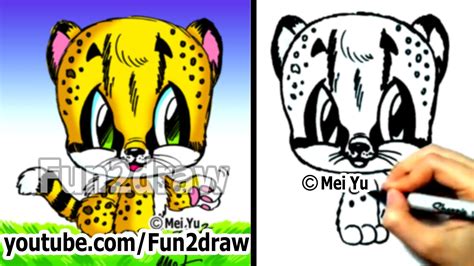 See more ideas about cheetah drawing, cute drawings, kawaii drawings. Pin by Callista Medina on Animals | Fun2draw, Animal drawings, Cute art